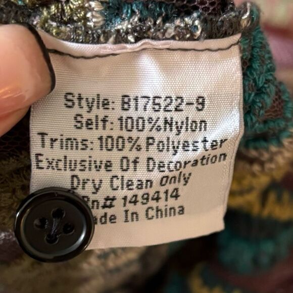 Johnny Was Renley Black Brown Blouse Sheer Mesh Floral Embroidered Size  XS - Picture 9 of 10